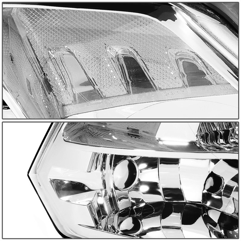 Auto Dynasty Chrome Housing Clear Corner Headlight Lamps+Tool Kit Compatible