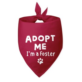 Adopt Me I’m a Foster Dog Bandana Adopt Me Bandanas for Dogs Red Dog Bandana Funny Cute Dog Bandana Photo Prop Pet Scarf Accessories for Pet Dog Lovers Gifts