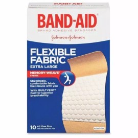 Band-Aid Brand Adhesive Bandages Flexible Fabric Extra Large All One Size 10 Ct