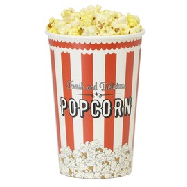 Popcorn Bucket (46 ounce), Vintage Red Striped & Popping Kernel Design (50 Count)