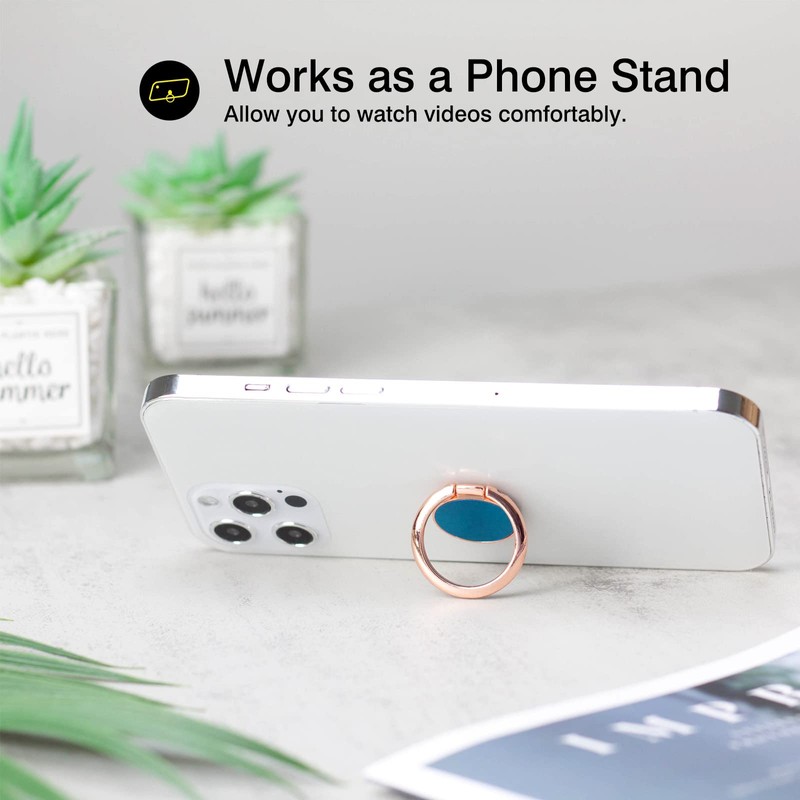[2 Pack] Round Mirror Design Cell Phone Ring Holder Stand,