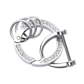 Riloer Bling Rhinestone Car Key Fob, silver