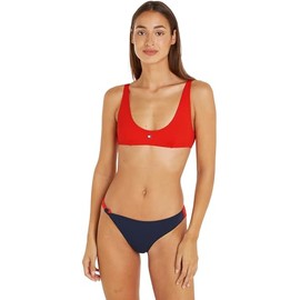 Tommy Jeans Women's Bikini Top Bralette Without Underwire, Red (Hot Heat Other Version)