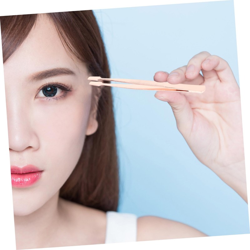 Gatuida 4 pcs Stainless Steel Eyelash Extension Tweezers Ergonomic Design