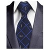 GUSLESON Music Ties for Men Plaid Silk Ties Navy Blue