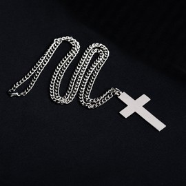 Fervent Cross Necklace - Rhodium Platinum Plated Silver w/Silver Chain - Great Easter