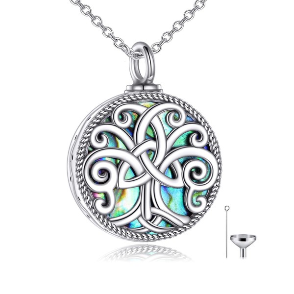 YAFEINI Tree of Life Urn Necklace for Women Sterling Silver