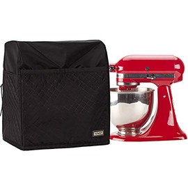 HOMEST Stand Mixer Quilted Dust Cover for KitchenAid Mixer, Fits All Tilt Head Models 4.5-5 Quart, Multi Pockets for Various Kitchen Appliance Accessories, Black (Patent Design)