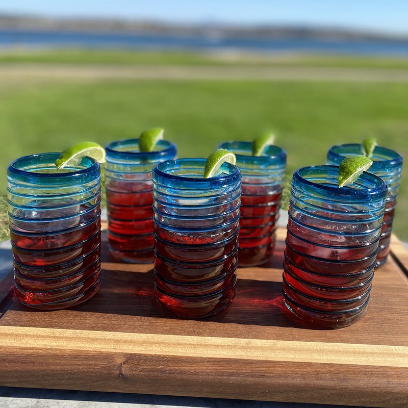 Dos Sueños Hand Blown Mexican Drinking Glasses – Set of