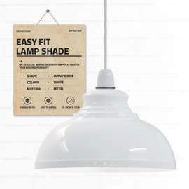 Modern Vintage White Lampshades for Pendant Light, Industrial Rattan Hanging Lamp Shade, Floor Lamp, Ceiling Light, Ideal for Dining Room, Bar, Clubs and Restaurants 29 cm (White)