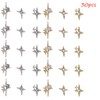 30Pcs Gold Silver Star Nail Charms - 3D Stars Nail