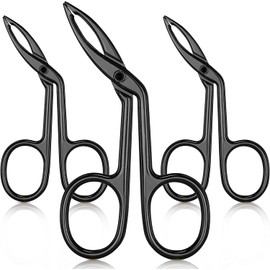 3 paquetes de pinzas para cejas, tijeras en forma de mango para cejas, pinzas de punta recta, pinzas de punta plana, pinzas de pelo de punta recta para cejas (chapado en negro)
