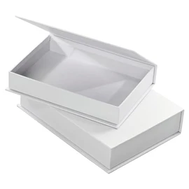 folia 3313 - Pappschachteln "Klappdeckel-Boxen" 2 Stück in 2 verschiedenen Größen, in weiß, ideal zum Bekleben, Bemalen und Verzieren