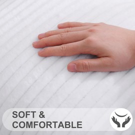 Simmore Decorative Throw Pillow Covers 18x18 Set of 2, Soft Plush Flannel Double-Sided Fluffy Couch Pillow Covers for Sofa Living Room Home Decor, White