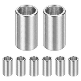 M METERXITY 8PCS M7 304 Stainless Steel Spacers 7mm ID x 10mm OD x 18mm l Metal Screw Standoff Bushing Plain Finish Round Spacer 304 Stainless Steel for Screws Bolts Silver