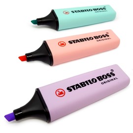 Stabilo Boss Original Textmarker Pastelltöne – 3 Stück – Lila, Pink und Türkis