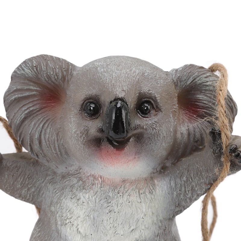 Swing Koala Sculpture Cartoon Synthetic Resin Animal Statues Decoration for