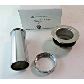 McGuire Sink Strainer Flat Grid 4" Tailpiece Brass Nut Duplex # 149