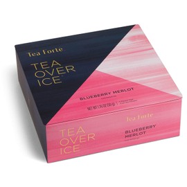Tea Forte Tea Over Ice Blueberry Merlot Premium Organic Caffeine-Free Herbal Iced Tea Blend, 5 Count Individually Wrapped Handcrafted Pyramid Infuser Tea Bags, Each Steeps 24 oz.