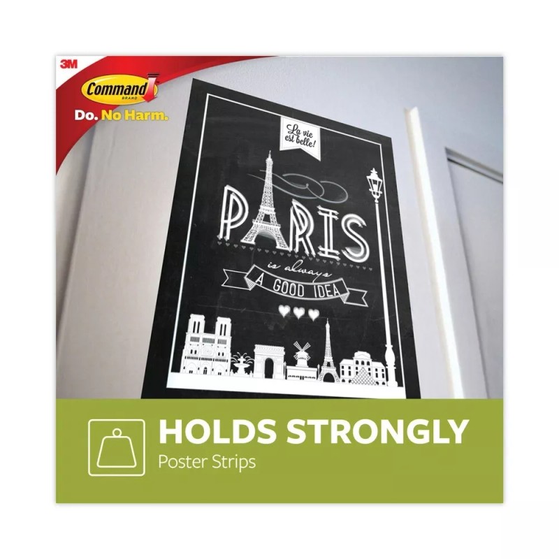 Command 17024S256NA 1.63 x 2.75 Removable Poster Strips - White