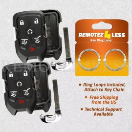 Remotez4less 2 For 2014 2015 2016 2017 GMC Yukon Remote Key Fob Shell Case Cover