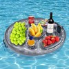 Floating Tube Cup Holder & Pool Tray for Summer Water Fun Gray