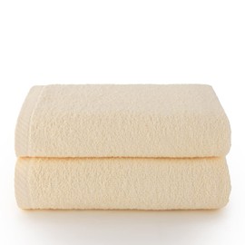 Top Towel - Plus - Large bath towels - Bath towels - 2 face towels or bidet - 30x50cm - 100% cotton - Natural