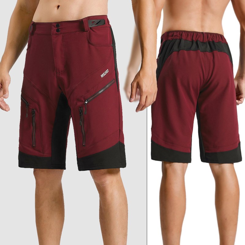 ARSUXEO Cycling Shorts Men's MTB Shorts Without Padding Cycling Shorts