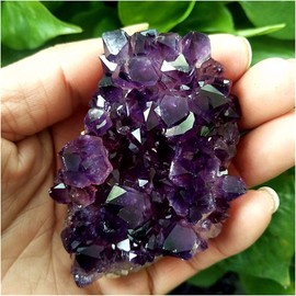 MUOBSBJRX Amethyst Rough Stone Uruguay Stone Amethyst geode Crystal Quartz Cluster Home Decor Display amethyste (Color : X40 82g)