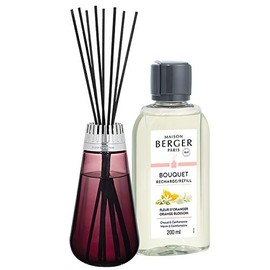 Lampe Berger Scented Bouquet - Amphora - Strawberry - 3 x 3 x 6.1 inches - Reed Diffuser with 8 Black Sticks - Prefilled with Fragrance Orange Blossom 115 milliliters - 3.88 Fluid Ounces