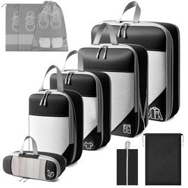 KIROGILY Bolsa Organizador de Viaje para Maletas Compresión, 10 PC Organizador de Viaje para Maletas, Organizador de Bolsa Equipaje Impermeable, para 