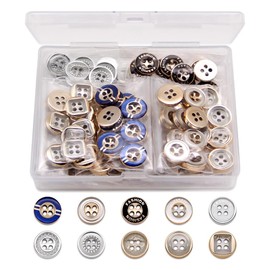 SEMINI 100 piezas, 10 estilos, botones de resina de 4 agujeros, botón de costura clásico para mujeres y niñas, manualidades, ropa, vestido de boda y proyecto de bricolaje (color 13 (resina))