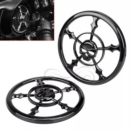 Unbranded Black Speaker Grill Covers For Harley Street Electra Glide Ultra Classic FLHTCU