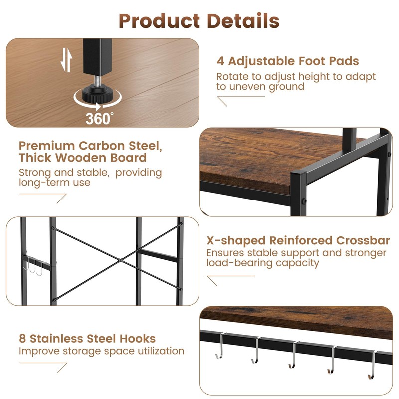 Housolution Mini Fridge Stand with Storage, 2-Tier Kitchen Microwave Stand