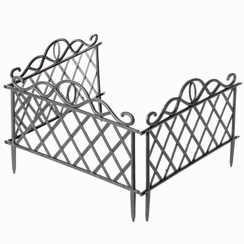 Plastic Garden Edging Border Fence, Flower Bed Barrier, Set of