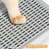 Litter Box Step, Litter Box Ramp/Catcher with Wooden Base, Anti-Tracking