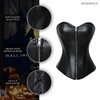Kiwi-rata Faux Leather/Leather Look Zip Bustier Corset with G-String -