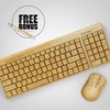 Wireless Bamboo Keyboard and Mouse – Natural, Handmade, Eco-Friendly. Compact