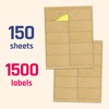 4" x 2" Kraft Labels Stickers, Letter Size with Print