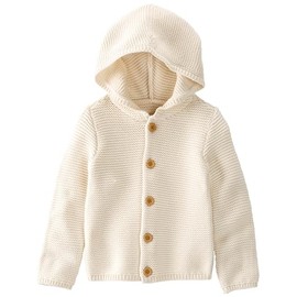 little planet by carter's unisex-baby Organic Cotton Signature Stitch Cardigan, Cream, 12 Months