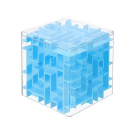 YOKIVE 1 Pcs Labyrinth Puzzle Box, Puzzle Cube Funny Labyrinth Game Puzzle Box Mind Teasers Leisure Toys, Great for Teens and Adults Birthday Gifts Party Favors (Blue, 3.74-Inch)