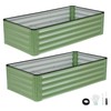 IGOHEALS 2 Pack 4x2x1 Ft Galvanized Raised Garden Bed, Green