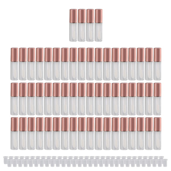 Empty Lip Gloss Tubes 1.2ml Plastic for Travel with Rose