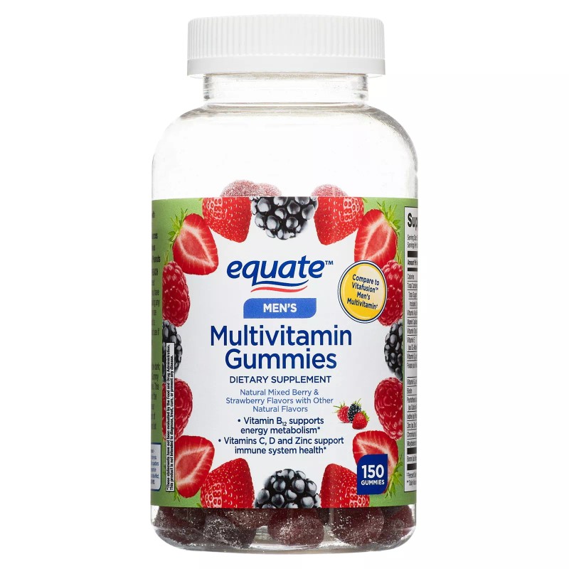 Equate Men's Multivitamin Gummies for General Health, Mixed Berry, 150