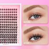 FADLASH Lash Clusters Kit Individual Lash Extensiones Wispy Faux Mink