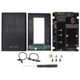 SSD Adapter Card Dual Interface MSATA M.2 SSD Adapter Card 6Gbps Adapter with 2.5in Type C External Case for Desktop