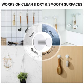 SAYAYO Adhesive Hooks for Hanging Coat, Hat, Robe, Brushes, Stick on Towel Hooks for Bathroom Kitchen, Waterproof SUS304 Stainless Steel Sticky Wall Hooks, No Nails, 4 Pack, White