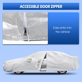 Car Cover Custom Fit for Toyota Camry 1996-2025, for Honda Accord 2001-2025, Migaven Waterproof Full Exterior Cover Sun Rain Protection with Door Zipper and Cotton Lining