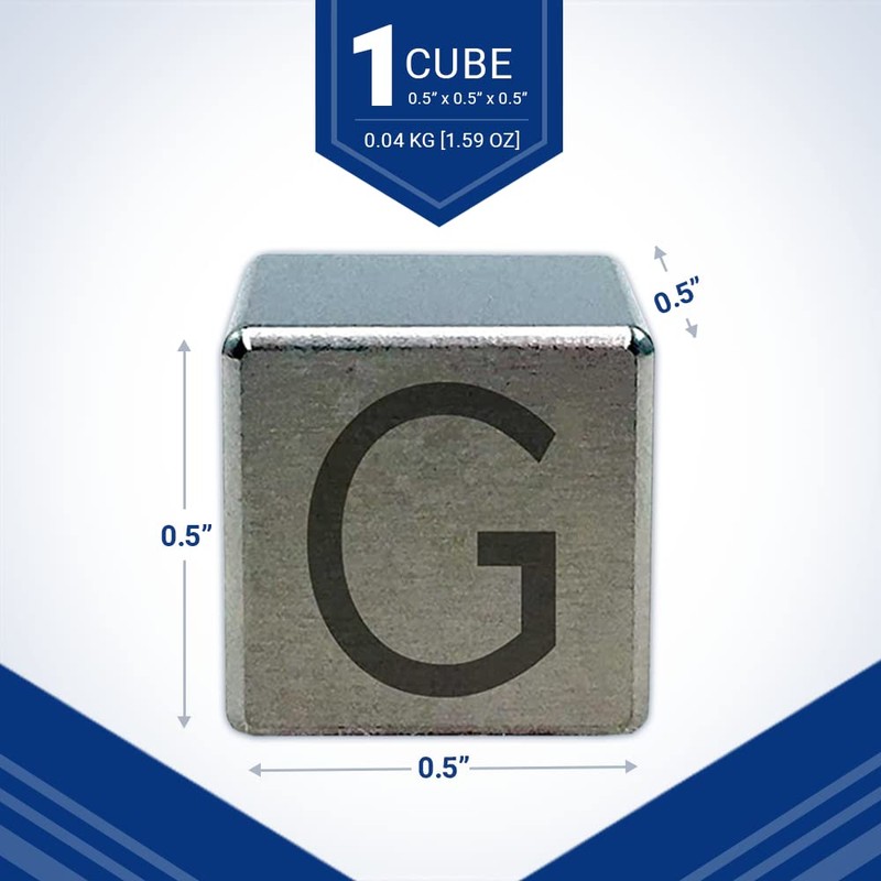 Tungsten Engraved Cube - 0.5" (G)