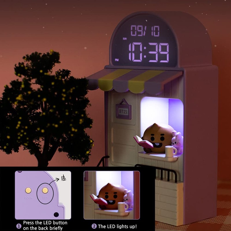 BT21 Cafe Digital Led Desk Clock (SHOOKY)